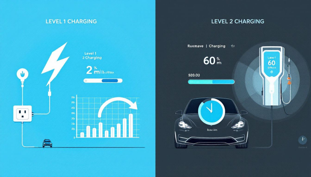 A comparison of level 1 vs level 2 charger types.