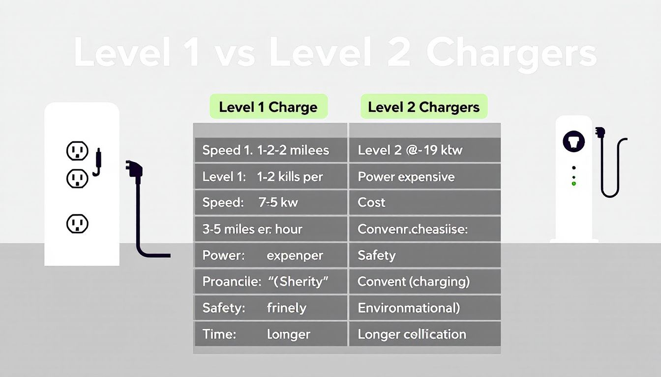 Advantages and disadvantages of level 1 and level 2 chargers.